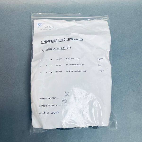 Waters Universal IEC Mains Cable Kit Issue 3 UK EU USA