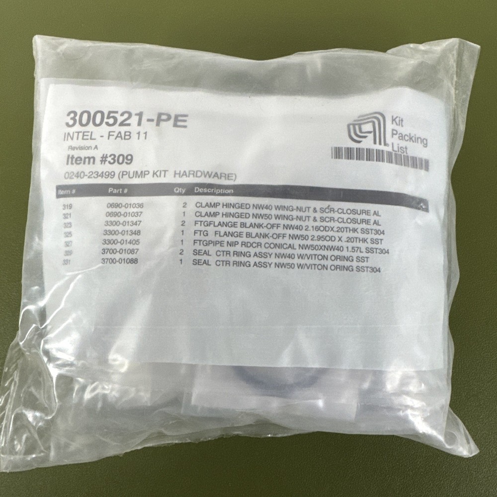 New-Sealed, AMAT 0240-23499 Pump Kit Hardware, 300521-PE Intel Fab 11 #309