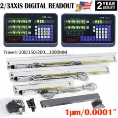 ToAuto DRO 1um Linear Scale Digital Readout 2/3 Axis for Bridgeport Mill Lathe
