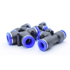 T Piece Adapter Pneumatic Push In Fittings Tee Connector Equal/Reducing Air Hose