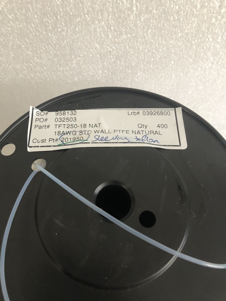 50′ ALLIED WIRE AND CABLE TFT250-18 NAT 18AWG STD WALL PTFE ATURAL