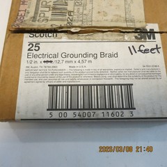 1/2″ Grounding Cable Scotch 3M Braided 11 feet long Tinned Copper