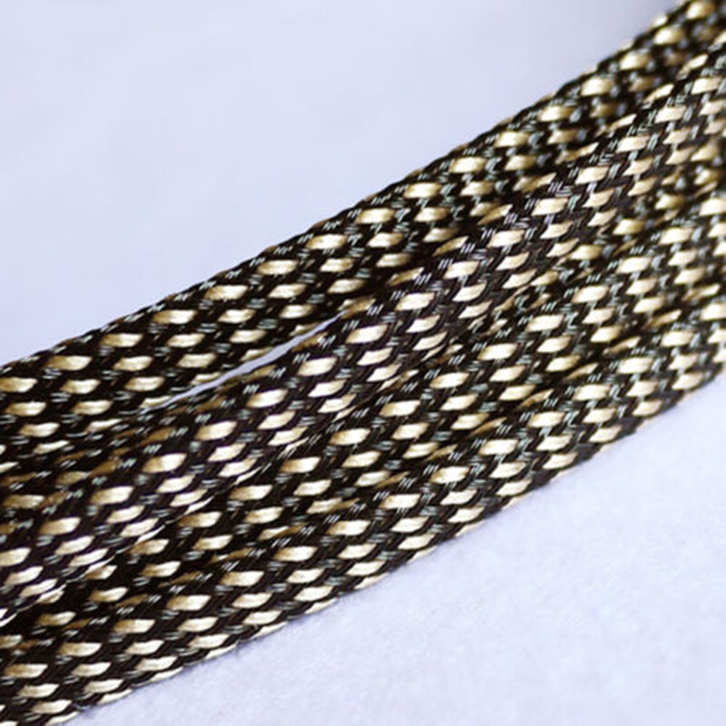 3mm~20mm Gold+Black Braided Cable Sleeving/Sheathing/Auto Wire Harnessing PET