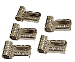 (Pack 6) 12-10 AWG Non-Insulated Female Flag Terminals – 0.250″ Tab