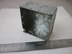 Electrical Box, Square, 4″ x 4″ x 2-1/8″, 30.3 cu. in (SETS OF 10)