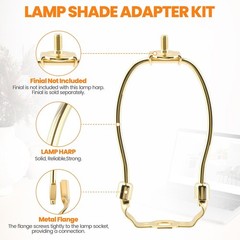 5 Inch Small Lamp Harp Fitter Mini Lamp Shades Polished Brass No Finial Harp