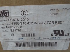 LOT OF 18 MBI FG47512010 MB2000-15 6350-A10 4 X 2 ELECTRICAL GLASTIC STANDOFF IN