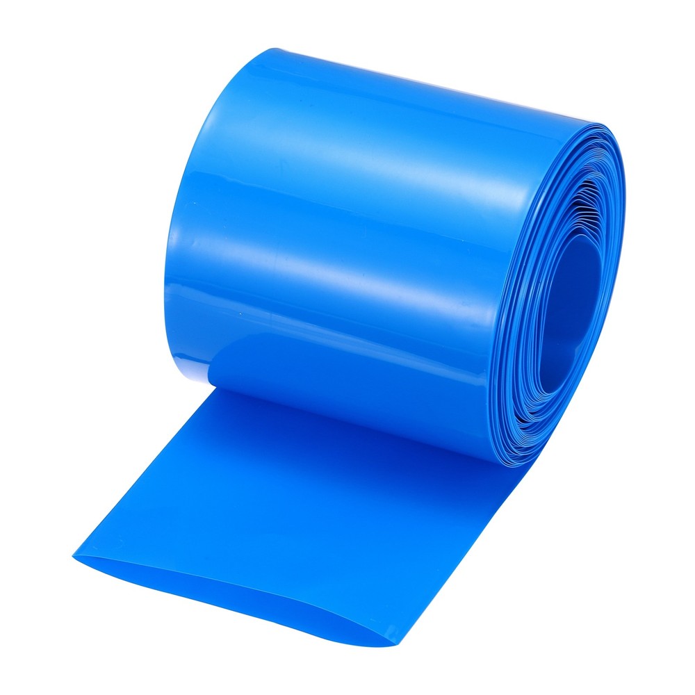 Battery Wrap 80mm Flat 33 ft PVC Heat Shrink Tube Wraps Blue