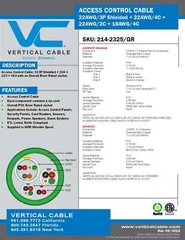 Vertical Cable 214-2325 18/4C+22/3P+22/4C+22/2C Riser Access Control Green /50ft