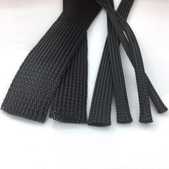 Width 1mm – 18mm Black PET Nylon Braided Sleeve Tube Car Cable Expandable Sheath