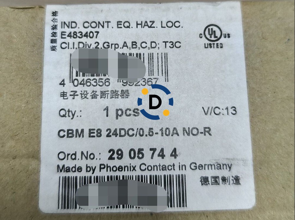 New PHOENIX CBM E8 24DC/0.5-10A NO-R 2905744 Equipment circuit breaker