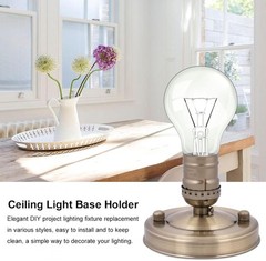 Bronze Electroplated Vintage Industrial Iron Lamp Bulb Socket Ho Color: Bronze