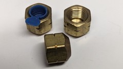 Lot of (3) NOS 1/4” NPT Female Brass Pipe End Cap, 213P-4