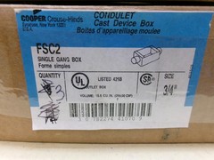 Cooper Crouse-Hinds FSC 2 Single Gain Box, Box of 3, 3/4″