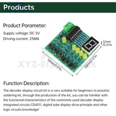 DC 5V DIY LED Decoding Display Electronic Parts DIY PCB Soldering Practice Kit