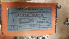 STAR 3/4″-10 J-4055 Tampin Lead Machine Screw Anchor 50 Pieces With Driver
