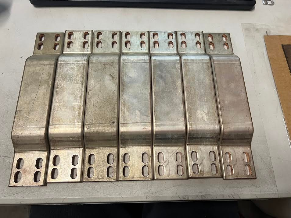 lot of 7 10″ busbar already bent and punched 4 oval holes each side see pictures