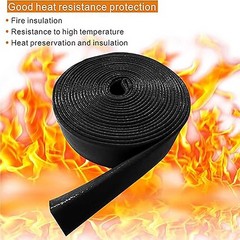 Silicone / Fibreglass Fire Sleeving Protective Heat Shield Sleeve Black φ4-100mm
