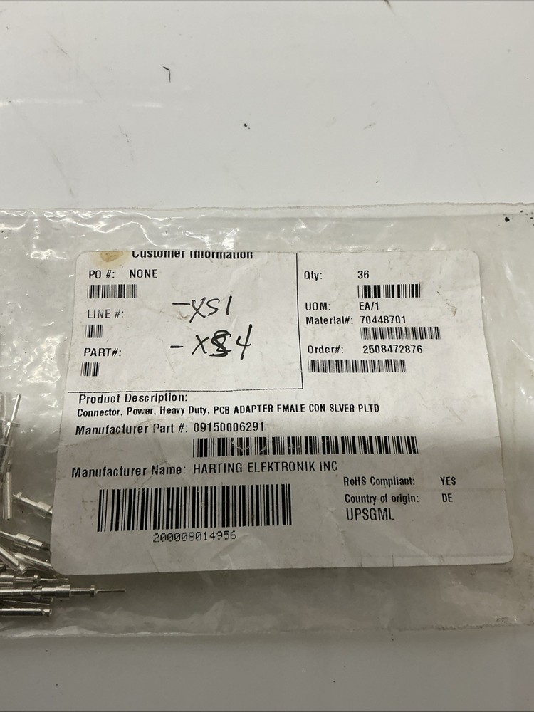 20x Harting 09150006291 PCB Adapter Female. AC-552