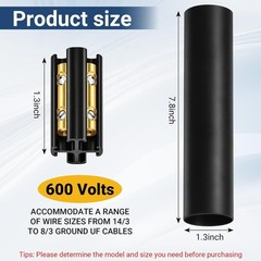 2 Sets Underground Wire Splice Kit for 14/3 to 8/3 UF Cables