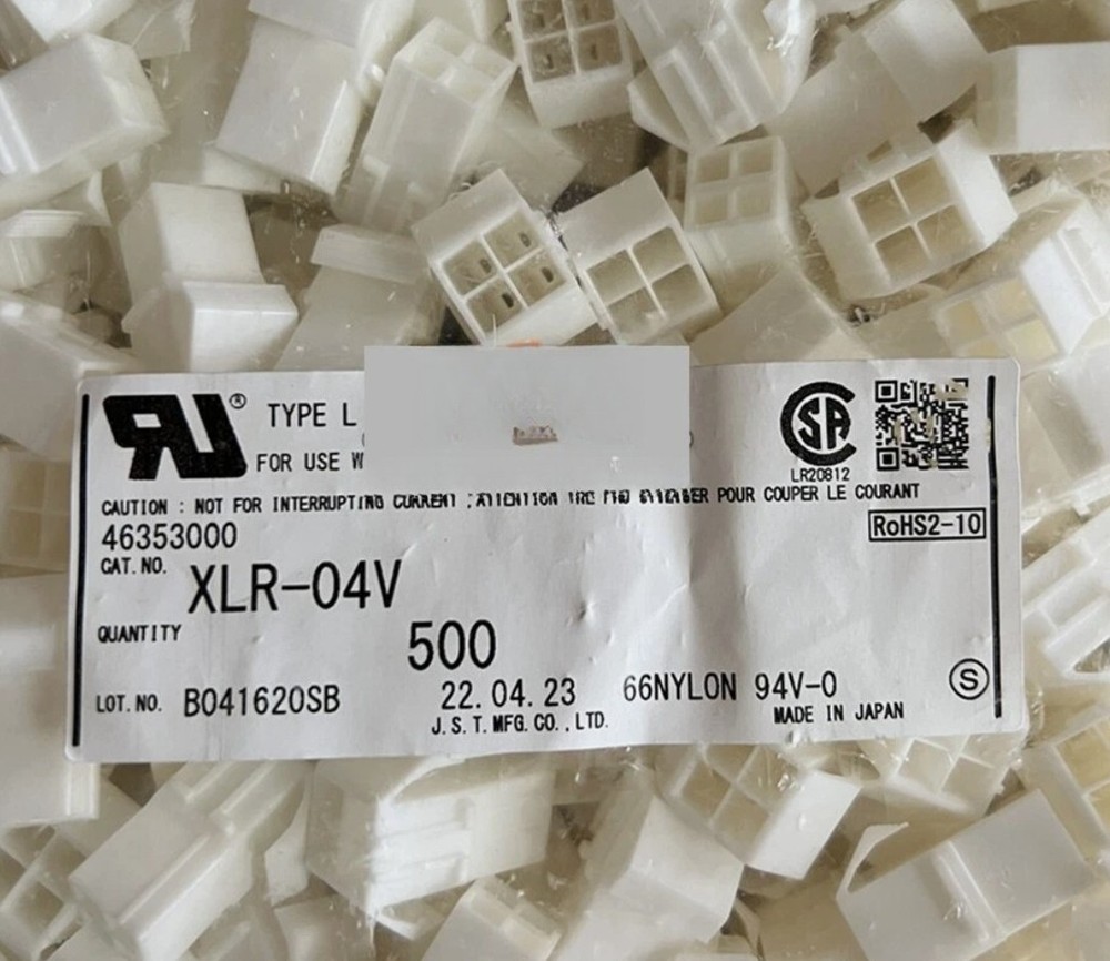 500PCS NEW FOR Connector XLR-04V Rubber Housing 4p 5.0mm pitch