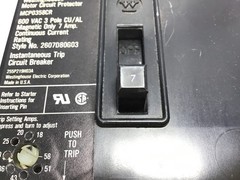 Westinghouse MCP0358CR – Motor Circuit Breaker Protector 600VAC 3Pole 7Amp