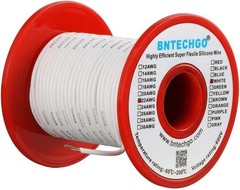 22 Gauge Silicone Wire Spool 100 ft White Flexible 22 AWG Stranded Tinned Cop…