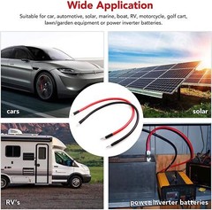 2PCS 8 AWG Gauge Copper Battery Cable Power Wire Car Marine Inverter RV Solar