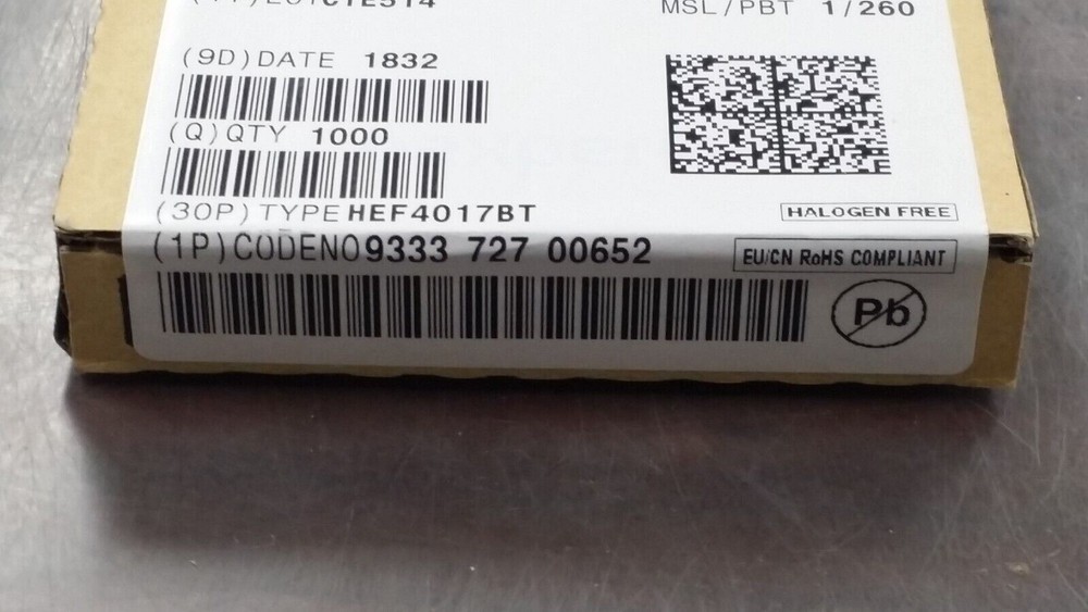 (10) HEF4017BT,652 IC Counter Decade 1 Element 10 Bit Positive Negative SOIC16
