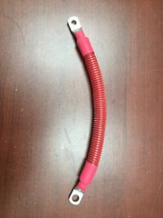 2AG FLEXAPRENE LEAD CABLE-14″ 600V-50C 105C ROHS SAEJ1127 w 3/8 & 1/2 lugs USA