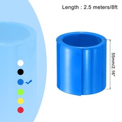 Battery Wrap Heat Shrink Tubing 35mm Dia 55mm Flat 8 Feet Blue