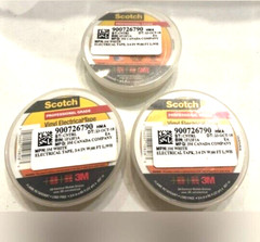 LOT OF 3 SCOTCH 3M PROFESSIONAL GRADE VINYL ELECTRICAL TAPE 35 WHITE CANADA MADE