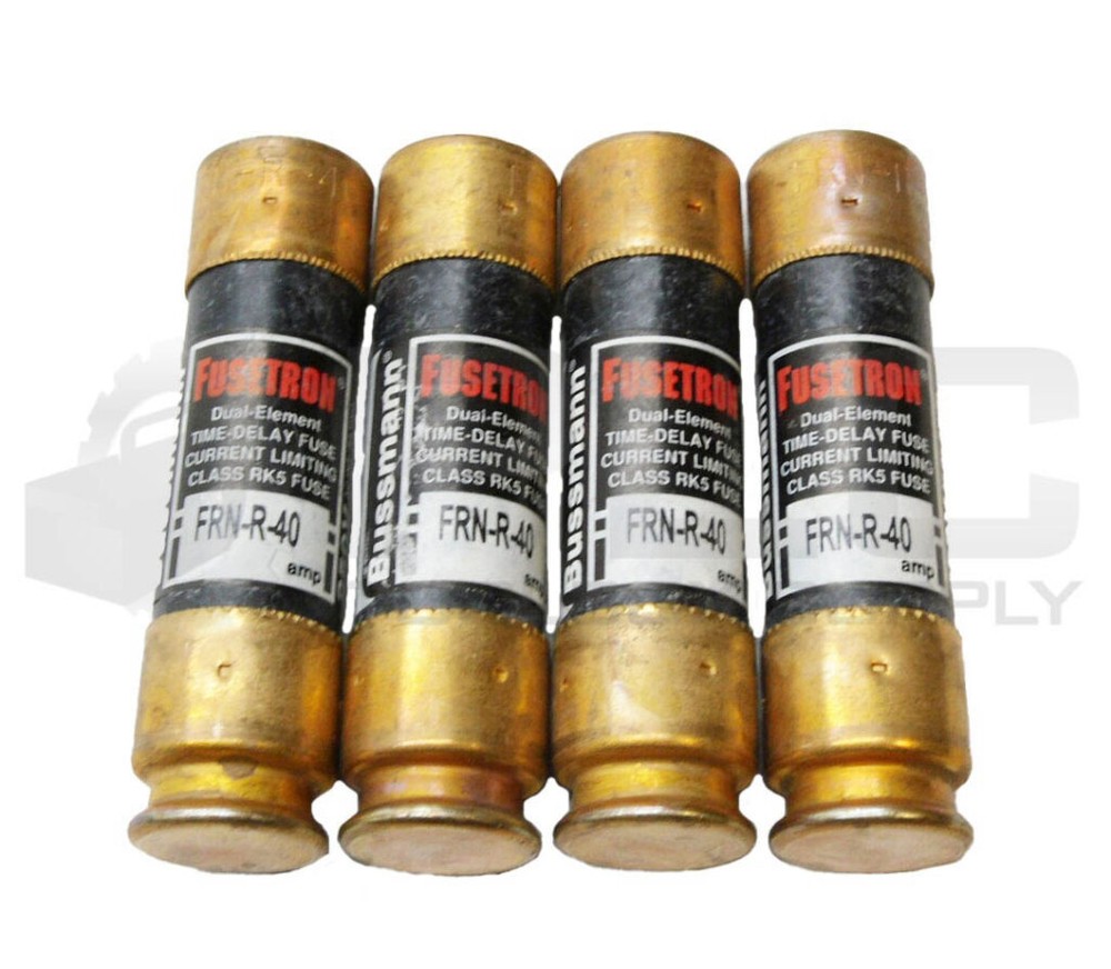 LOT OF 4 NEW BUSSMANN FRN-R-40 TIME DELAY FUSE 40A 250VAC