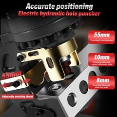 Electric Hydraulic Hole Puncher Punching Tool +5 Dies for Iron Copper Aluminum