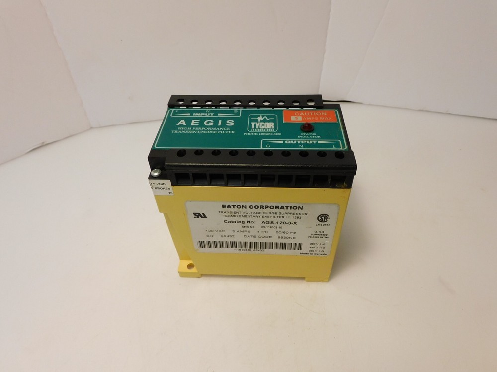 TYCOR INTERNATIONAL AEGIS AGS-120-3-X HIGH PERFORMANCE TRANSIENT NOISE FILTER