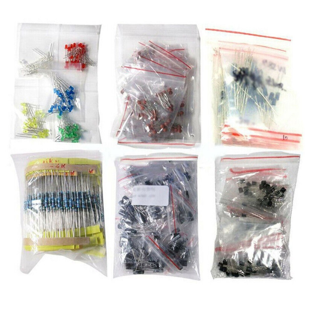 1390PCS Electronic Components Kit LED Diodes Resistors Electrolytic Capacitors
