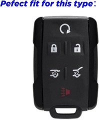 5-Button Key Fob Case Compatible with 2015-2020 Tahoe Suburban Yu Model: Black