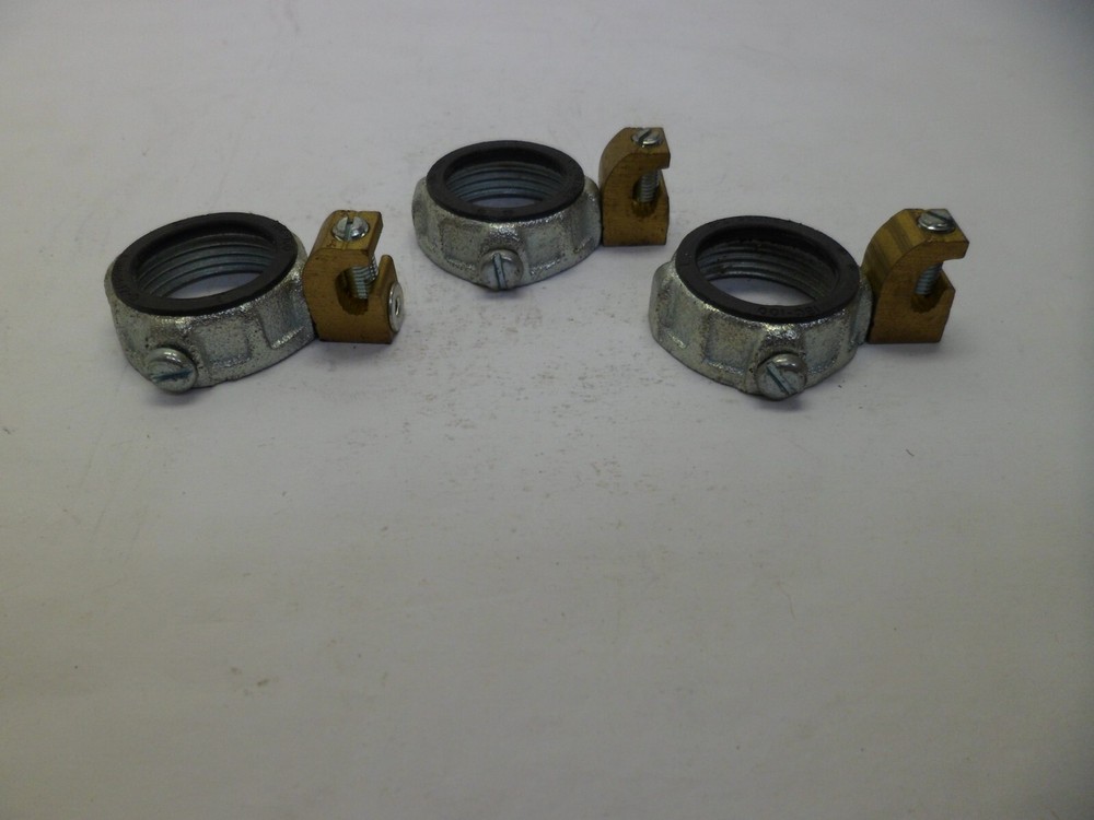OZ/GEDNEY IBC-100 GROUNDING CONDUIT NUT BRASS DROP IN LUG LOT OF 3 FITTINGS NOS