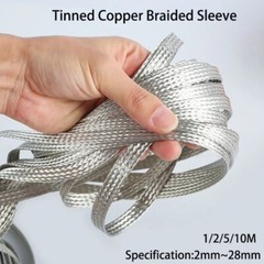 Shielded Copper Braided Expandable Sleeve Cable Wire Sheath Mesh Loom 2mm-28mm