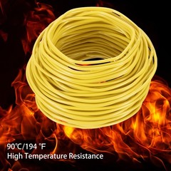 200 Feet Electrical Wire Insulated Solid Copper 12AWG Hook Up Wire Cable, Yellow