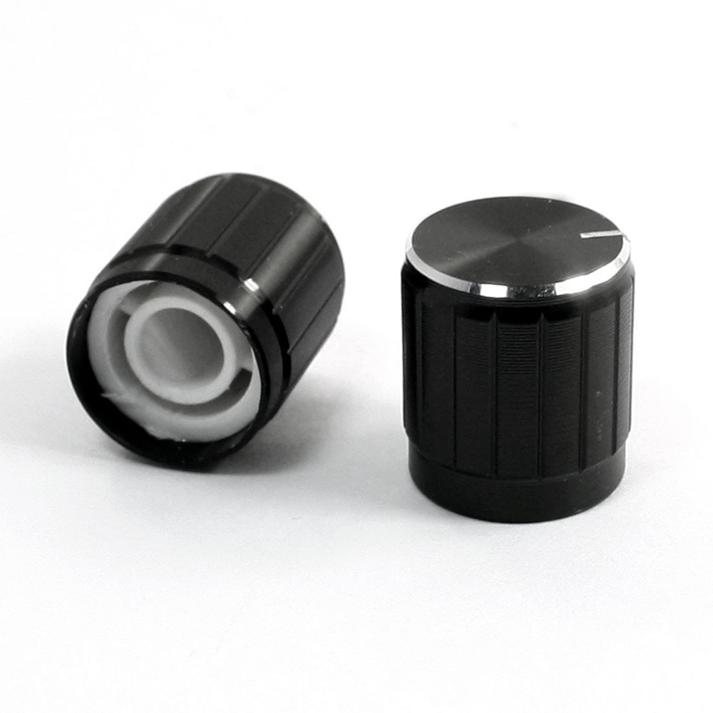 2PCS Volume Control Rotary Knobs Black for 6mm Dia. Knurled Shaft Potentiometer