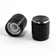 2PCS Volume Control Rotary Knobs Black for 6mm Dia. Knurled Shaft Potentiometer