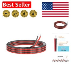 Durable 22 AWG Silicone Wire – 50ft Black & Red Tinned Copper for DIY Projects