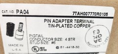 T&B Blackburn Aluminum Pin Adapter Terminal, Wire Size 4 Str, Tin Plated.
