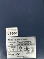 300 HP VFD TECO Westinghouse EQ7-4300-C 480 V 377A VFD EQ7 Series