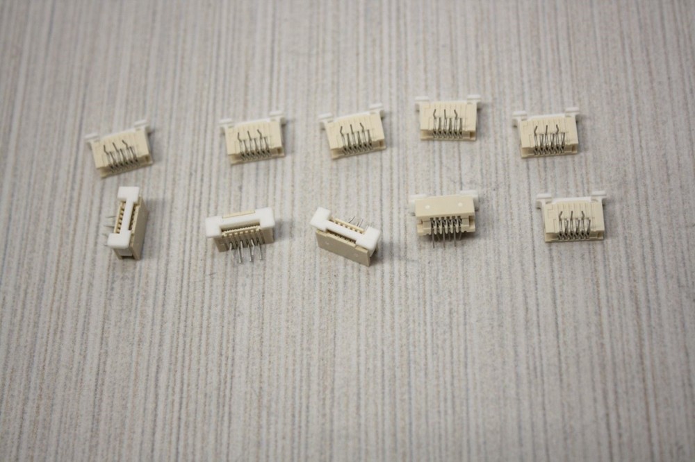 10x Molex Socket FFC/FPC Connector Thru Hole Right-Angle ZIF Bottom Contact 6pin