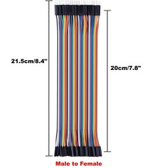 40PCS 20cm (8in) Breadboard Jumper Wires Female to Male Assorted Dupont Kit Set