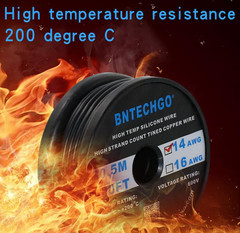 BNTECHGO 14 Gauge Silicone Wire Spool 100 ft Black Flexible 14 AWG Stranded Tinn