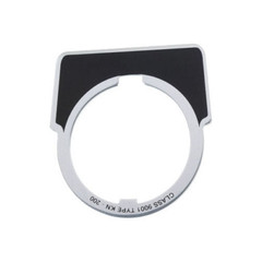 Square D 9001KN326, Legend: TEST, Silver on Black, Pushbutton Legend Plate, 1 pc