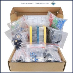 1900 Piece Electronic Components Set Including Resistors, Diodes and Transistors